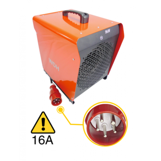 WDH BGP09 9 kW elektromos hősugárzó, fűtőventilátor 